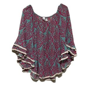 Women’s 2 B TOGETHER, Lightweight, Bell Sleeves Top, Multi Colors, S